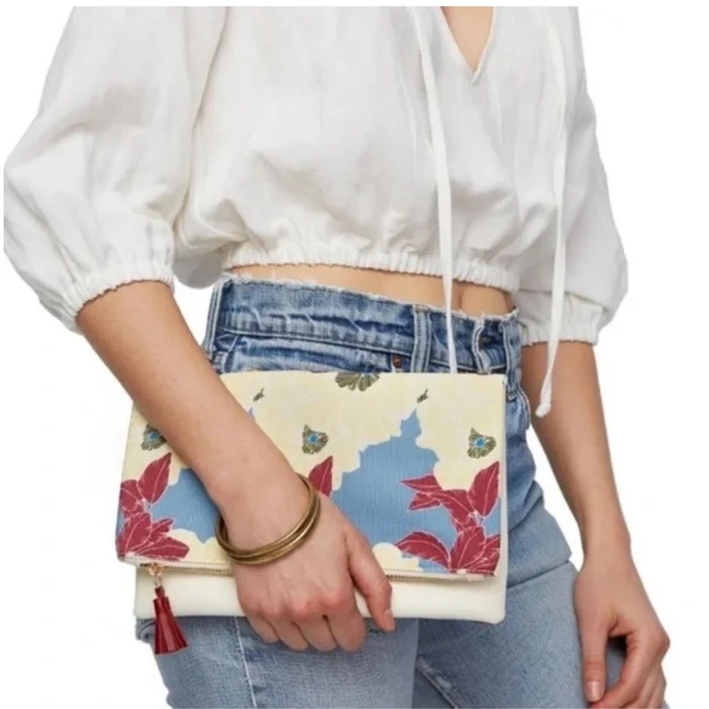 RACHEL PALLY floral/off white reversible clutch - dust bag included - NWOT!